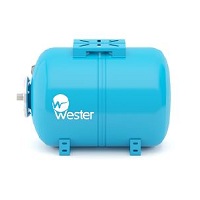 Мембранный бак для водоснабжения горизонтальный Wester  WAO150л, подключение 1 дюйм